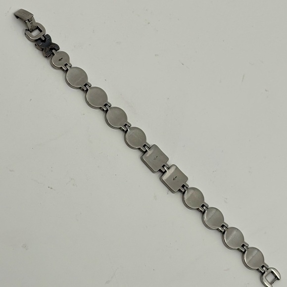 SWATCH BRACELET Stainless Steel Stamped and Enamel Geometric, 7” Lenght, Vintage - Picture 4 of 7